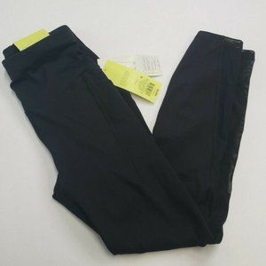 NWT All in Motion Black High Rise 7/8 Leggings XS Side Pockets Mesh Panel